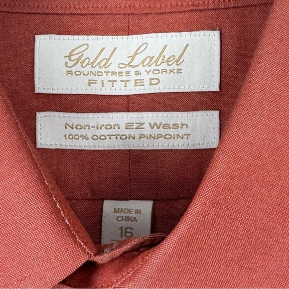 2/$25 Roundtree & Yorke Men's Rust Shirt - Picture 3 of 6